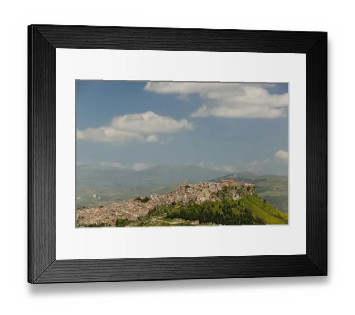 Framed Print : Italy, Sicily, Enna Area, Calascibetta, View of Hilltop Town Framed Print : Italy, Sicily, Enna Area, Calascibetta, View of Hilltop Town
