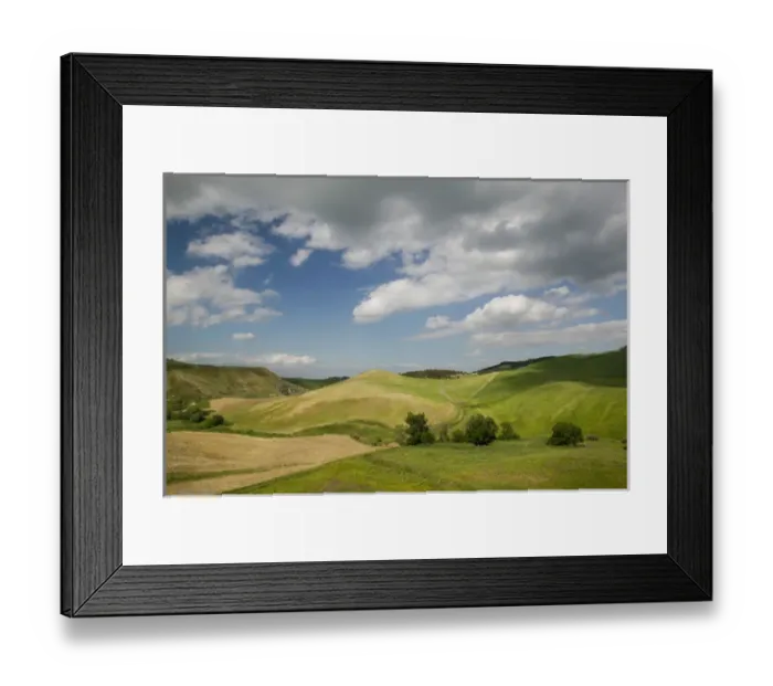 Framed Print : Italy, Sicily, Enna, Pergusa, Green Fields from Roads 561