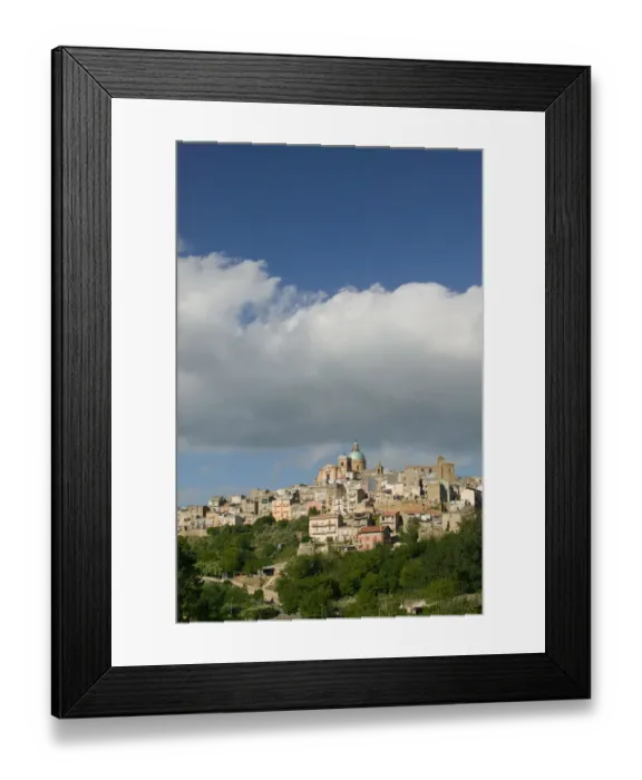 Framed Print : Italy, Sicily, Piazza Amerina, Town View with Duomo Framed Print : Italy, Sicily, Piazza Amerina, Town View with Duomo
