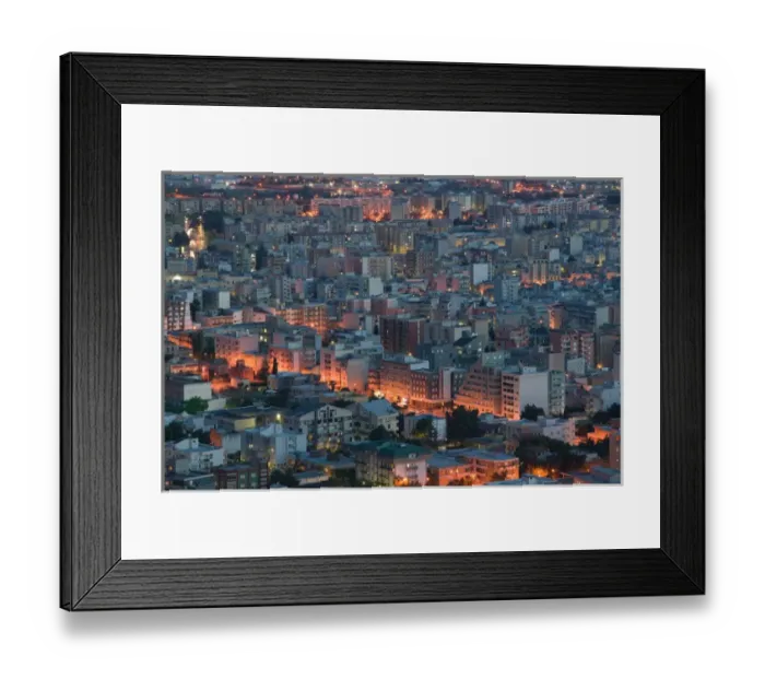 Framed Print : Italy, Sicily, Erice, Town view at night Framed Print : Italy, Sicily, Erice, Town view at night