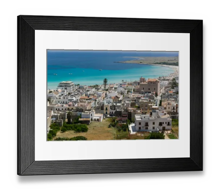 Framed Print : Italy, Sicily, San Vito Lo Capo, Resort Town View