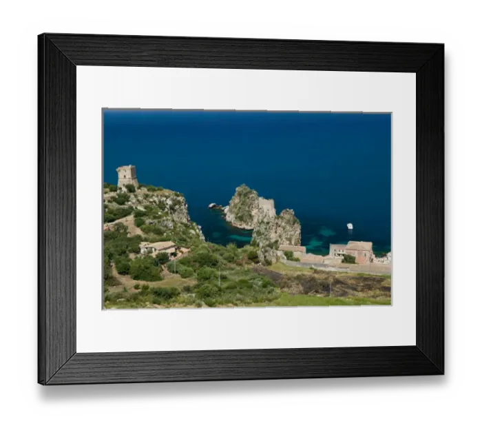 Framed Print : Italy, Sicily, Scopello, Tonnara Scopello / Old Tuna Factory now Beach Framed Print : Italy, Sicily, Scopello, Tonnara Scopello / Old Tuna Factory now Beach