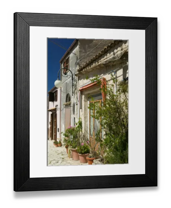 Framed Print : Italy, Sicily, Scopello, Town Buildings
