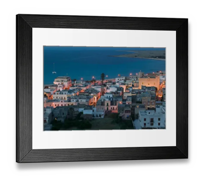 Framed Print : Italy, Sicily, SAN VITO LO CAPO, Resort Town View / Evening Framed Print : Italy, Sicily, SAN VITO LO CAPO, Resort Town View / Evening
