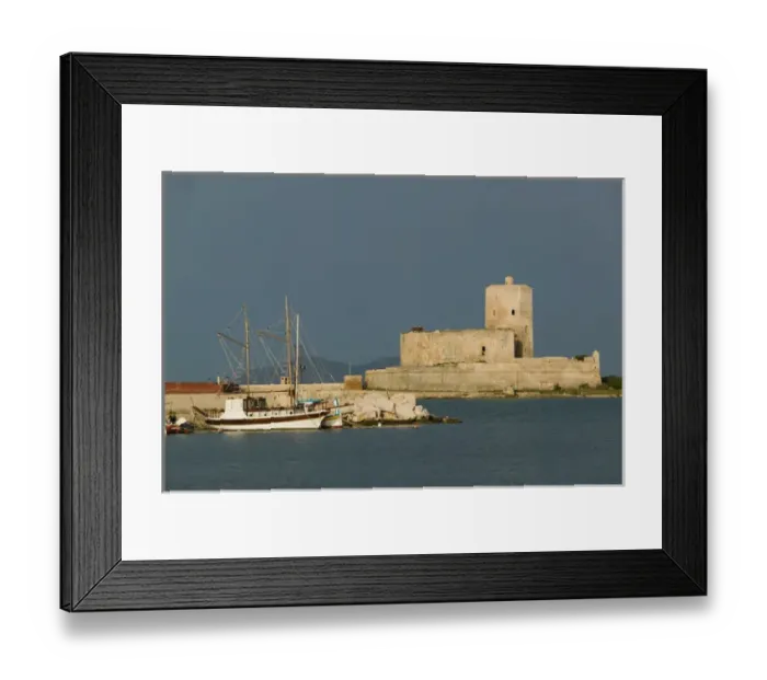 Framed Print : Italy, Sicily, Trapani, Morning View of Colombaia Fort / Harbor Framed Print : Italy, Sicily, Trapani, Morning View of Colombaia Fort / Harbor