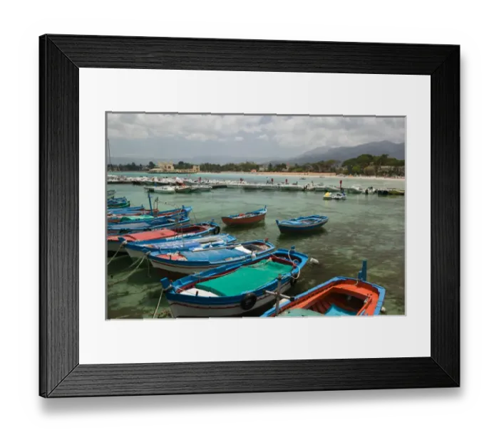 Framed Print : Italy, Sicily, Mondello, Mondello Fishing Harbor Framed Print : Italy, Sicily, Mondello, Mondello Fishing Harbor