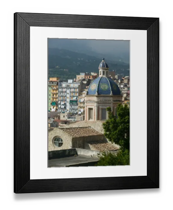 Framed Print : Italy, Sicily, Termini Imerese, Chiesa dell Annunziata Church & Town