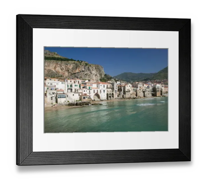Framed Print : Italy, Sicily, Cefalu, La Marina from Town Pier