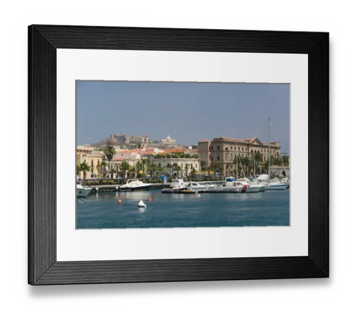 Framed Print : ITALY-Sicily-MILAZZO: Town View from the Harbor Framed Print : ITALY-Sicily-MILAZZO: Town View from the Harbor