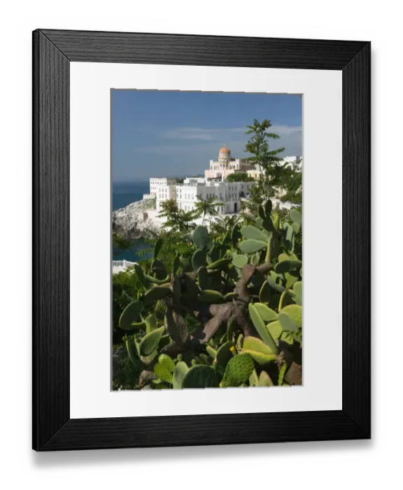 Framed Print : Italy, Puglia, Santa Cesarea Terme, Resort Town View