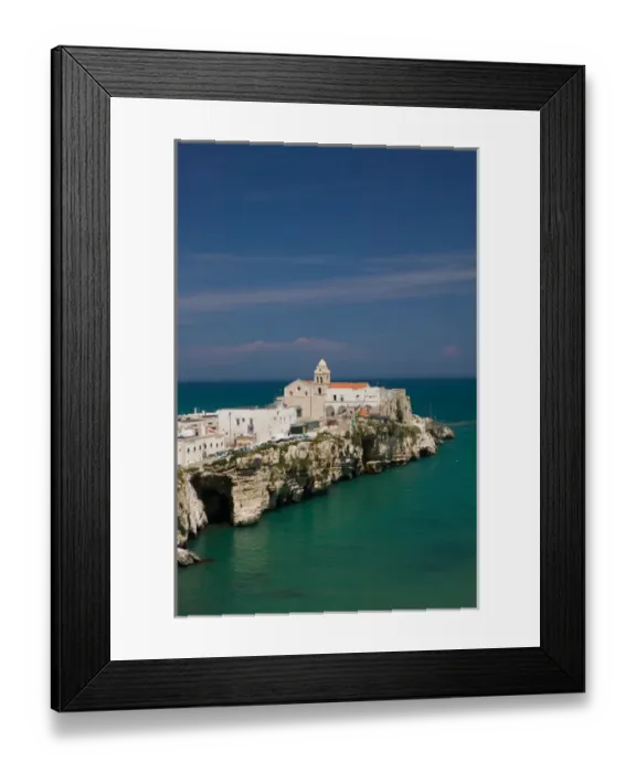 Framed Print : Italy, Puglia, Promontorio del Gargano, Vieste, Town View & Punta San Francesco Framed Print : Italy, Puglia, Promontorio del Gargano, Vieste, Town View & Punta San Francesco