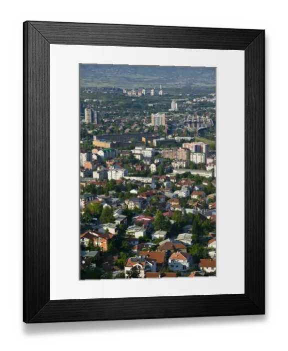 Framed Print : MACEDONIA, Skopje. City View from Mount Vodno  /  Late Afternoon