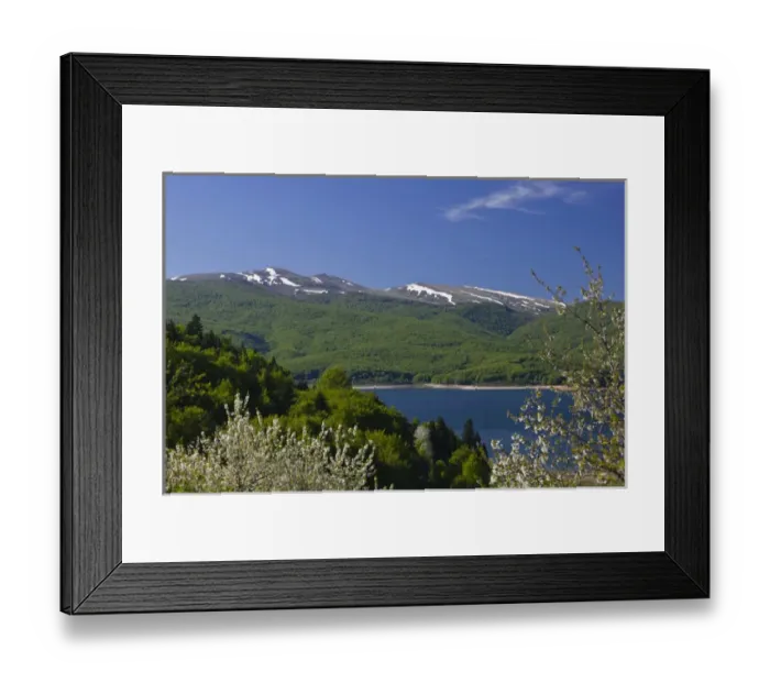 Framed Print : MACEDONIA, Mavrovo National Park. Springtime on Lake Mavrovo