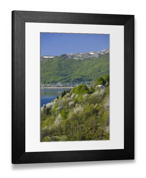 Framed Print : MACEDONIA, Mavrovo National Park. Springtime on Lake Mavrovo Framed Print : MACEDONIA, Mavrovo National Park. Springtime on Lake Mavrovo