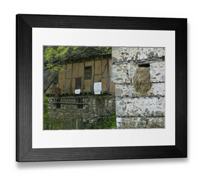 Framed Print : MACEDONIA, Pelister National Park, Maloviste Village. Old Vlach mountain village-stone Framed Print : MACEDONIA, Pelister National Park, Maloviste Village. Old Vlach mountain village-stone