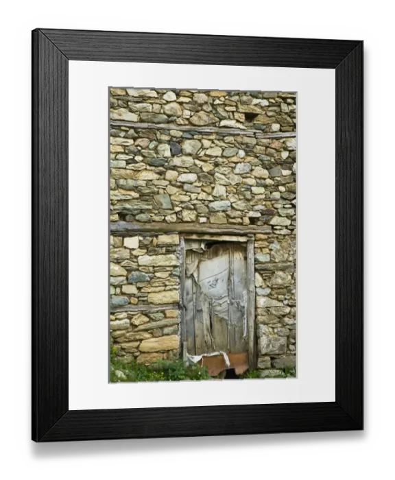 Framed Print : MACEDONIA, Pelister National Park, Maloviste Village. Old Vlach mountain village-stone