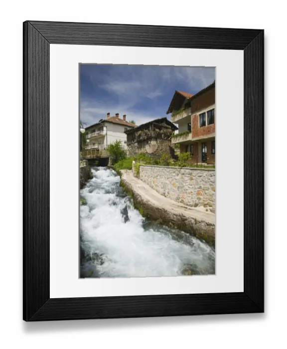 Framed Print : MACEDONIA, Vevcani. Vevcani Village and town waterfall / rapids Framed Print : MACEDONIA, Vevcani. Vevcani Village and town waterfall / rapids