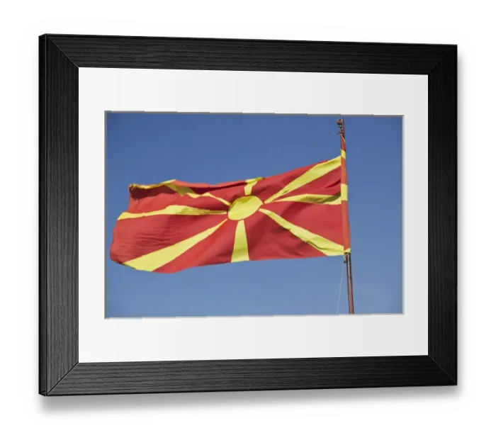 Framed Print : MACEDONIA, Ohrid. Macedonian Flag Framed Print : MACEDONIA, Ohrid. Macedonian Flag