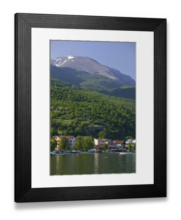Framed Print : MACEDONIA, Pestani. Tourist town along the eastern shore of Lake Ohrid