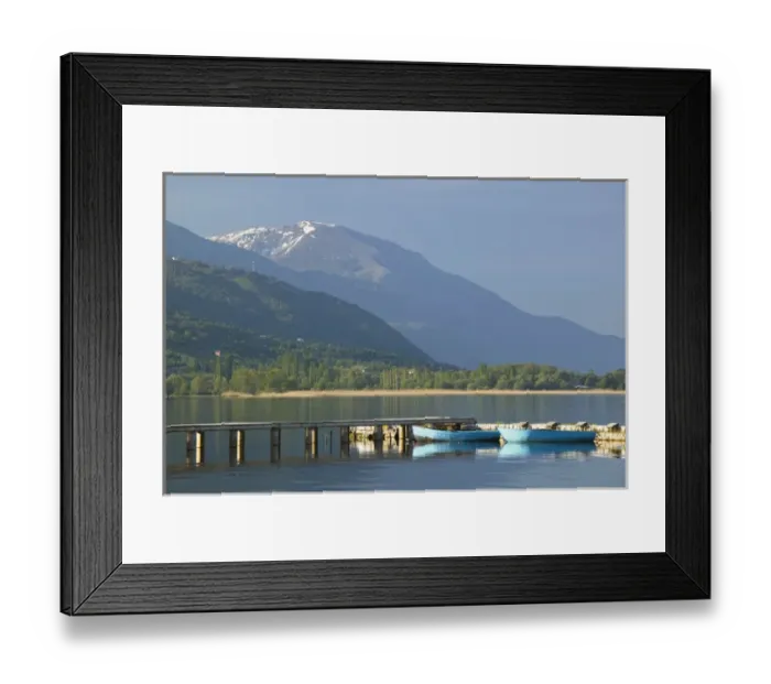 Framed Print : MACEDONIA, Ohrid. Mountains around Lake Ohrid  /  Morning
