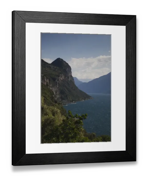 Framed Print : ITALY, Brescia Province, Campione del Garda. Lakeside cliffs Framed Print : ITALY, Brescia Province, Campione del Garda. Lakeside cliffs