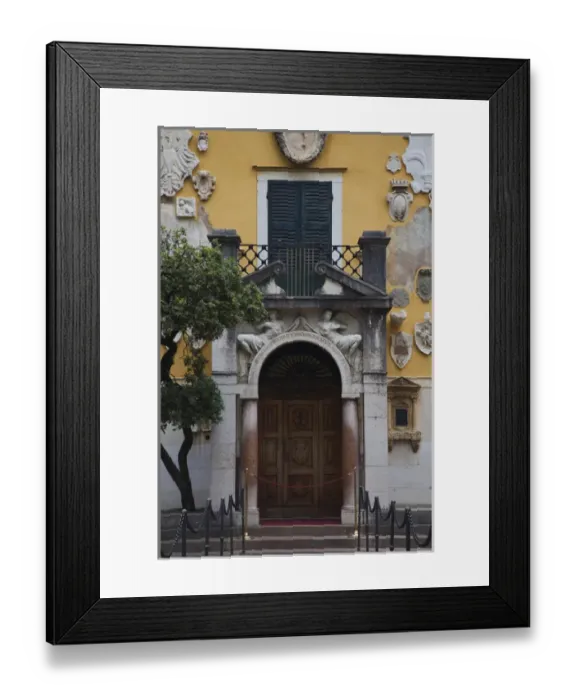 Framed Print : ITALY, Brescia Province, Gardone Riviera. Entrance, Il Giardini del Vittoriale, Italian Framed Print : ITALY, Brescia Province, Gardone Riviera. Entrance, Il Giardini del Vittoriale, Italian