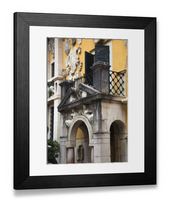Framed Print : ITALY, Brescia Province, Gardone Riviera. Entrance, Il Giardini del Vittoriale, Italian