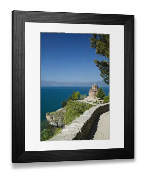 Framed Print : MACEDONIA, Ohrid. Sveti Jovan at Kaneo Church (13th century) and Lake Ohrid / Morning Framed Print : MACEDONIA, Ohrid. Sveti Jovan at Kaneo Church (13th century) and Lake Ohrid / Morning