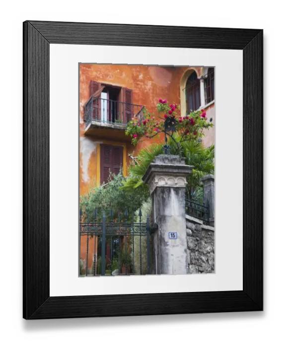 Framed Print : ITALY, Brescia Province, Gardone Riviera. Villa detail Framed Print : ITALY, Brescia Province, Gardone Riviera. Villa detail