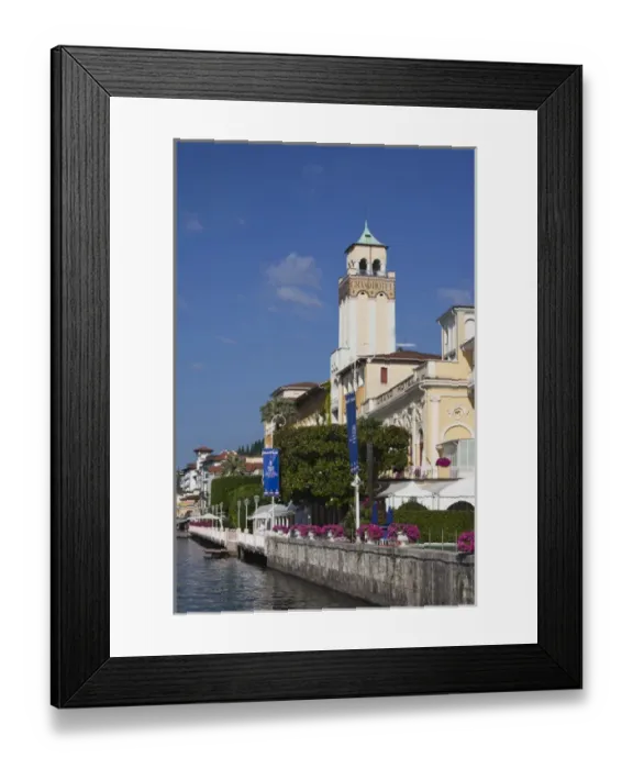 Framed Print : ITALY, Brescia Province, Gardone Riviera. The Grand Hotel, morning