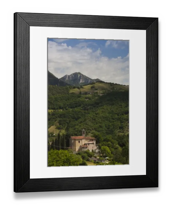 Framed Print : ITALY, Brescia Province, Prabione. Town church Framed Print : ITALY, Brescia Province, Prabione. Town church