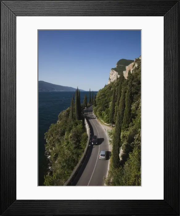 Framed Print : ITALY, Brescia Province, Tremosine. Gardesana Occidentale lakeside road