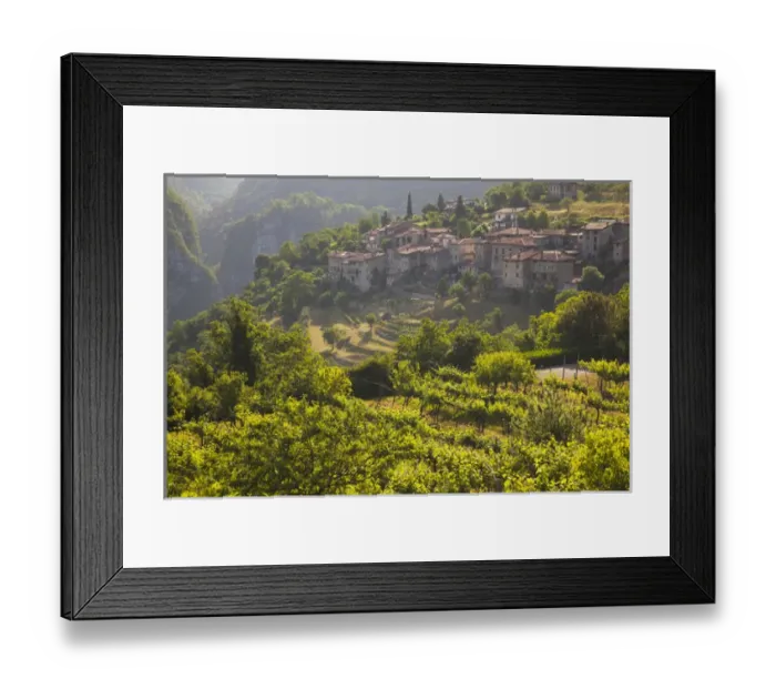 Framed Print : ITALY, Brescia Province, Tremosine. Sermerio vineyards