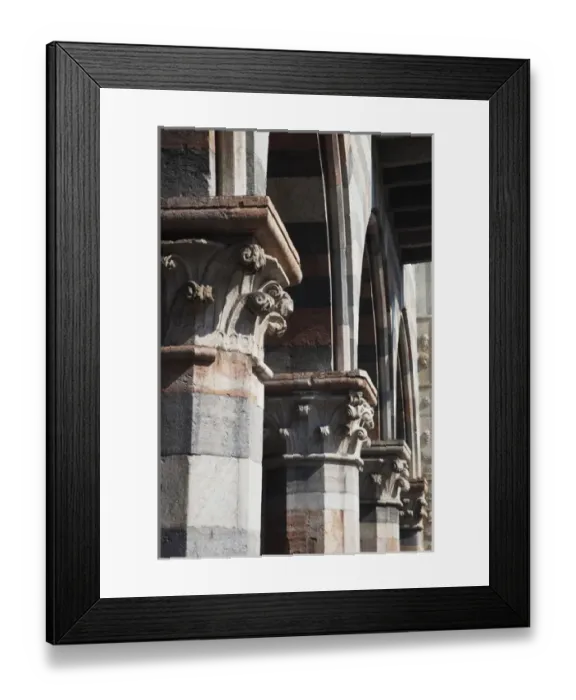 Framed Print : ITALY, Como Province, Como. Como Cathedral, column detail