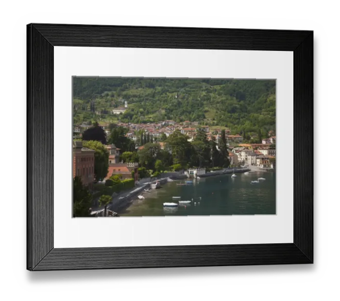 Framed Print : ITALY, Como Province, Lenno. Lakeside town view Framed Print : ITALY, Como Province, Lenno. Lakeside town view