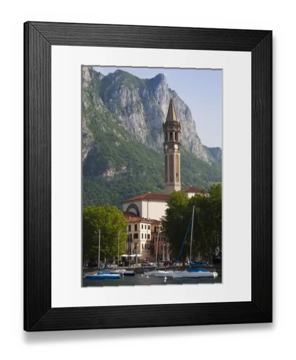 Framed Print : ITALY, Lecco Province, Lecco. Basilica San Nicolo, morning