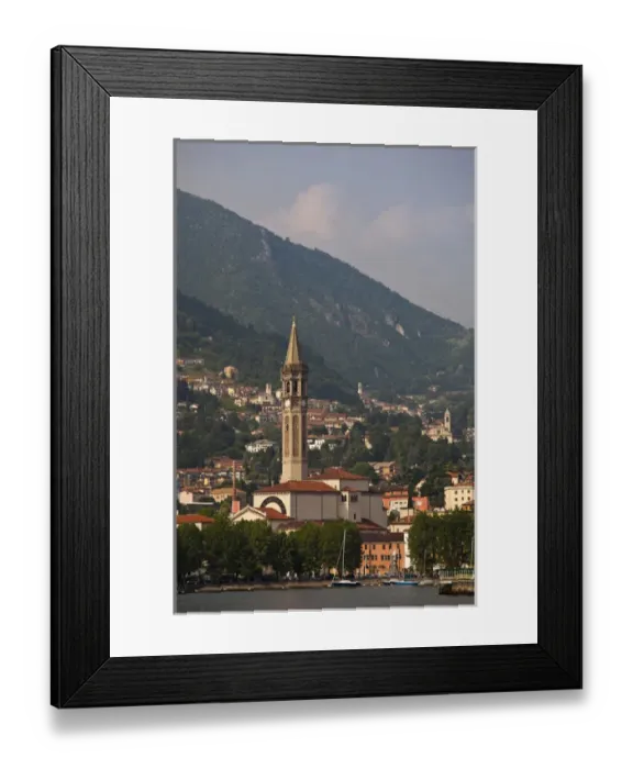 Framed Print : ITALY, Lecco Province, Lecco. Town view and Basilica San Nicolo Framed Print : ITALY, Lecco Province, Lecco. Town view and Basilica San Nicolo