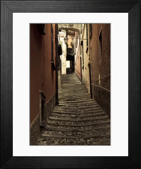 Framed Print : ITALY, Lecco Province, Varenna. Town street Framed Print : ITALY, Lecco Province, Varenna. Town street