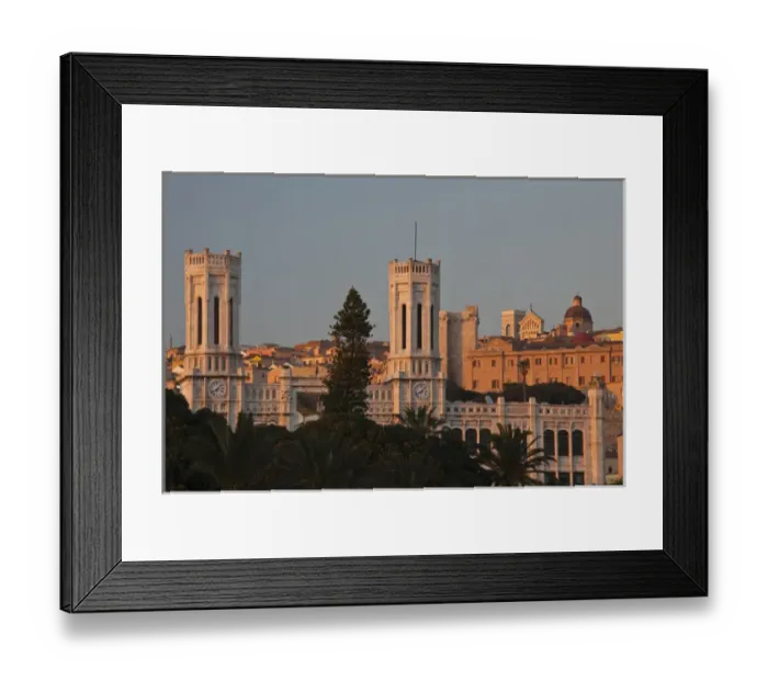 Framed Print : ITALY, Sardinia, Cagliari. Palazzo Comunale (town hall), sunset