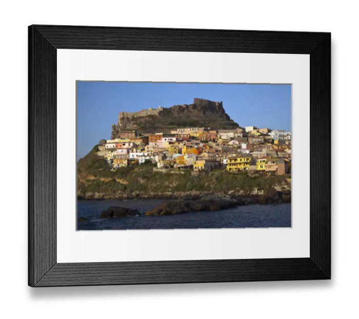 Framed Print : ITALY, Sardinia, Castelsardo. Sunset