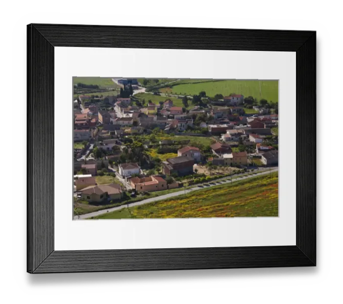 Framed Print : ITALY, Sardinia, Las Plassas. Town view from the Castello di Marmilla Framed Print : ITALY, Sardinia, Las Plassas. Town view from the Castello di Marmilla