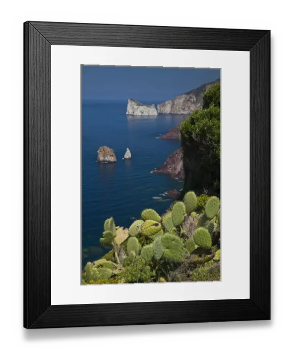 Framed Print : ITALY, Sardinia, Nebida. Coastline by Scoglio Pan di Zucchero islet Framed Print : ITALY, Sardinia, Nebida. Coastline by Scoglio Pan di Zucchero islet