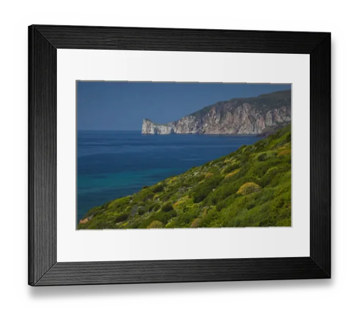Framed Print : ITALY, Sardinia, Nebida. Coastline by Scoglio Pan di Zucchero islet Framed Print : ITALY, Sardinia, Nebida. Coastline by Scoglio Pan di Zucchero islet