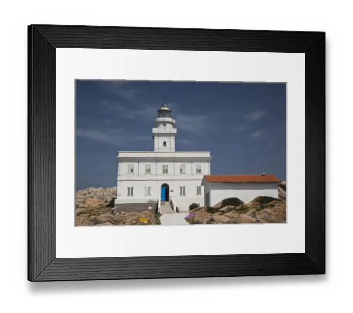 Framed Print : ITALY, Sardinia, Santa Teresa Gallura. Capo Testa lighthouse