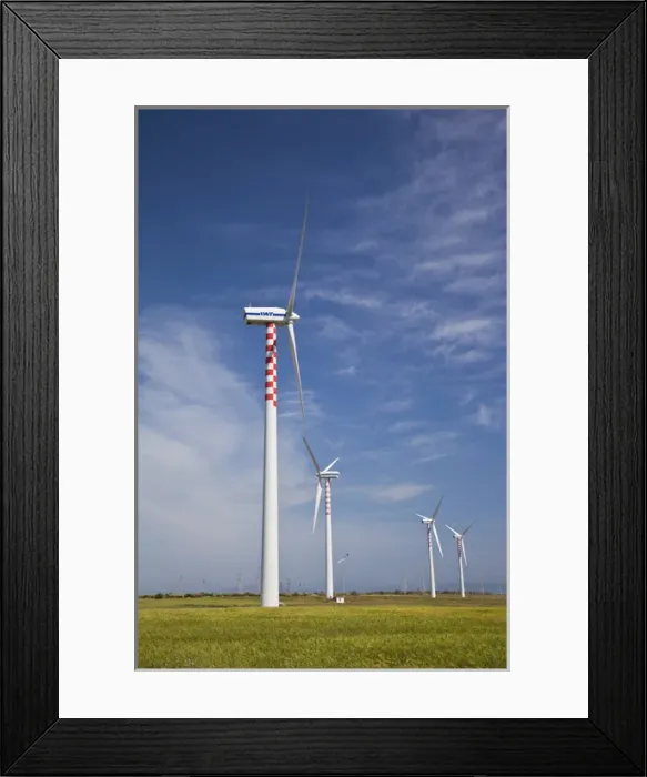 Framed Print : ITALY, Sardinia, Porto Torres. Wind farm and power plant Framed Print : ITALY, Sardinia, Porto Torres. Wind farm and power plant