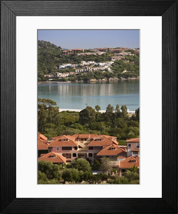Framed Print : ITALY, Sardinia, Porto Rotondo. Oceanside condos Framed Print : ITALY, Sardinia, Porto Rotondo. Oceanside condos