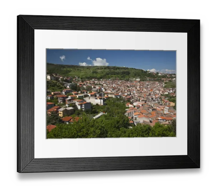 Framed Print : ITALY, Sardinia, Santu Lussurgiu. Town built inside volcanic crater near Monti Ferri Framed Print : ITALY, Sardinia, Santu Lussurgiu. Town built inside volcanic crater near Monti Ferri