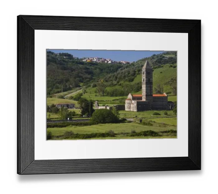 Framed Print : ITALY, Sardinia, Sassari. Basilica della Santissima Trinita di Saccargia, 12th century