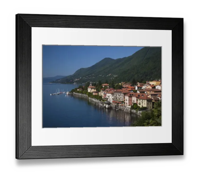 Framed Print : ITALY, Verbano-Cusio-Ossola Province, Cannero Riviera. High angle town view Framed Print : ITALY, Verbano-Cusio-Ossola Province, Cannero Riviera. High angle town view