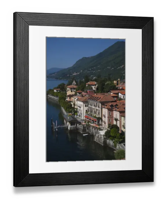 Framed Print : ITALY, Verbano-Cusio-Ossola Province, Cannero Riviera. High angle town view Framed Print : ITALY, Verbano-Cusio-Ossola Province, Cannero Riviera. High angle town view